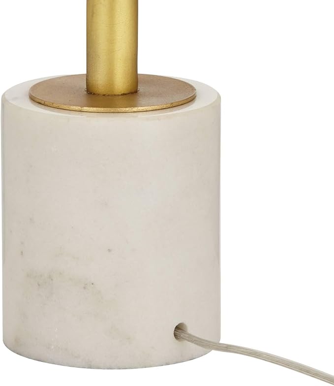 Possini Euro Design Montrose 31 3/4" Tall Sculpture Large Modern Glam Luxury End Table Lamp Pull Chain Gold Finish Marble Single Off-White Shade Living Room Bedroom Bedside Nightstand House Office