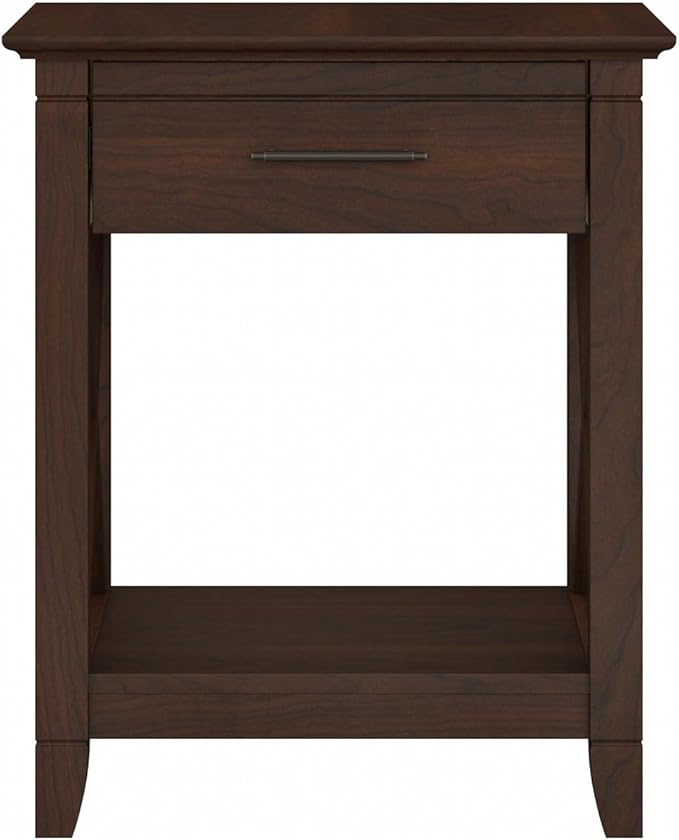 Bush Furniture Key West Nightstand with Drawer, Bing Cherry