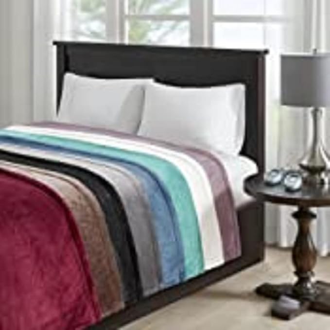 Beautyrest Heated Electric Blanket for Cold Weather, Fast Heating Heated Blanket, Auto Shut Off, Virtually Zero EMF, Multi Heat Setting, UL Certified, Grey King (90 inx100 in)