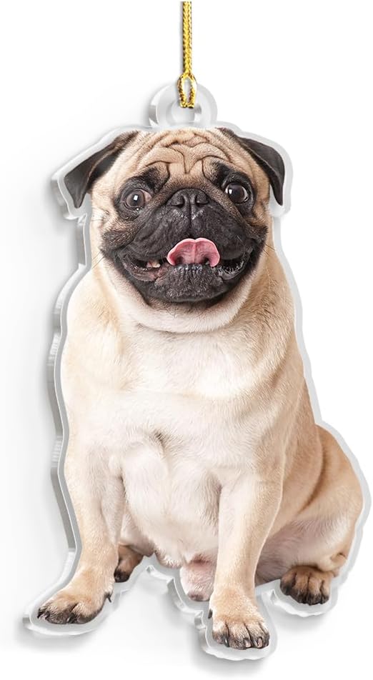 Personalized Photo Acrylic Ornaments - Customized Christmas Tree Dog Ornaments for Dog Lovers