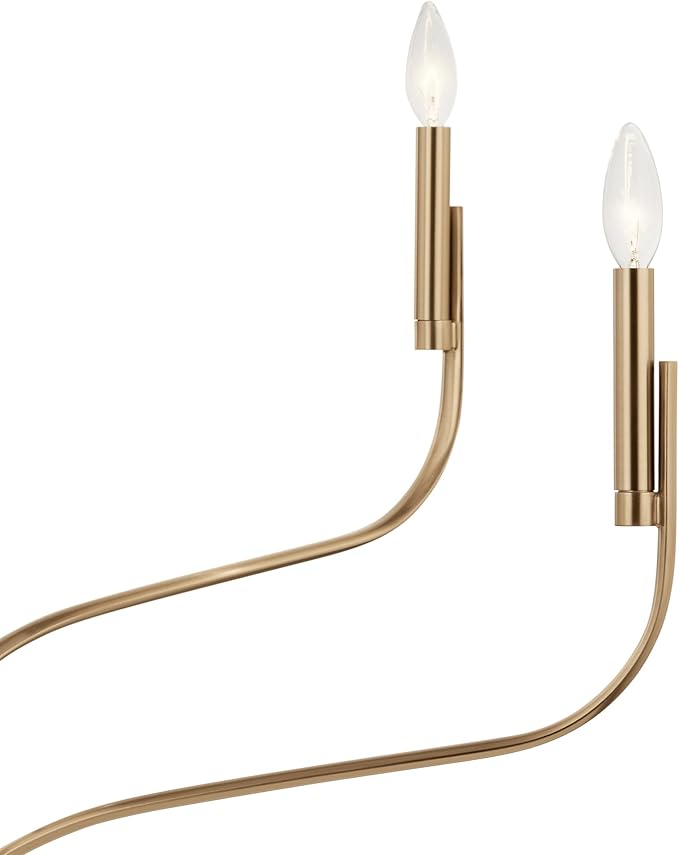KICHLER Livadia 6-Light Chandelier, Soft Modern-Light in Champagne Bronze, for Foyer, Great Room, or Vaulted Dining or Bedroom (33" x 36.25"), 52673CPZ