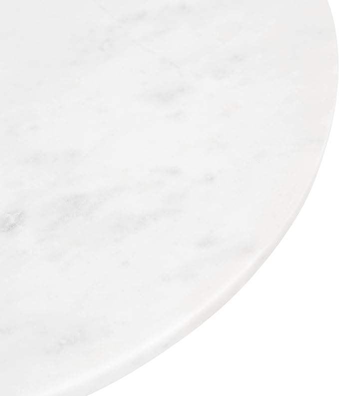 Kate and Laurel Tira Round Side Table, 14 x 14 x 24, White and Bronze, Decorative Pedestal Style End Table for Use as a Bedroom Nightstand or Living Room Accent
