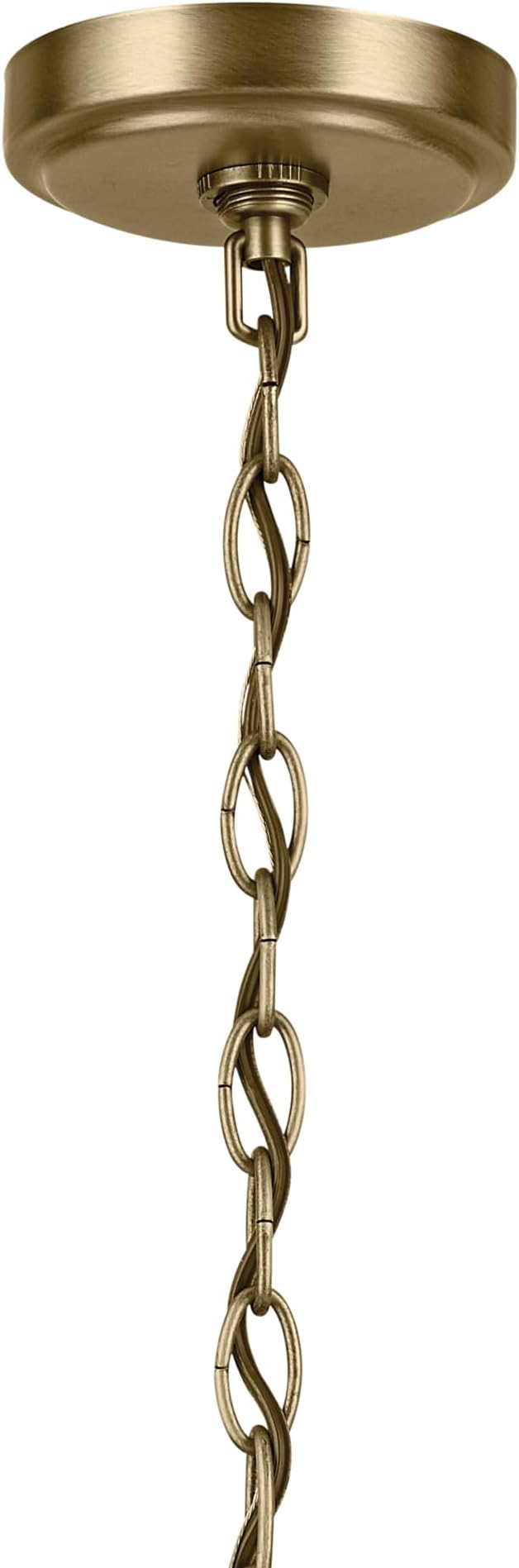 KICHLER Winslow 16.25" 5-Light Chandelier with Clear Seeded Glass in Natural Brass for Kitchen or Dining Area, Luxe Industrial (16.25" x 19.75"), 44030NBR
