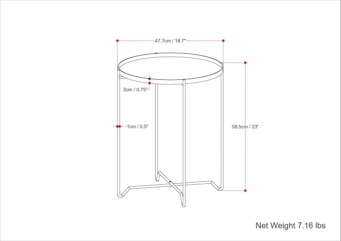 SIMPLIHOME Layton Modern 19 Inch Wide Round Metal Side Table in Teal, For the Living Room and Bedroom
