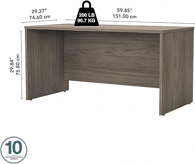 Bush Business Furniture Studio C 60W x 30D Office Desk in Modern Hickory