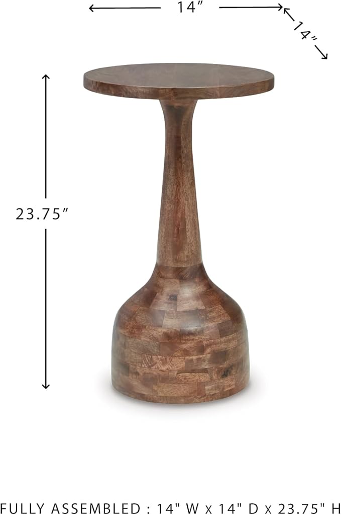 Signature Design by Ashley Joville Casual Turned-Design Accent Table, Light Brown