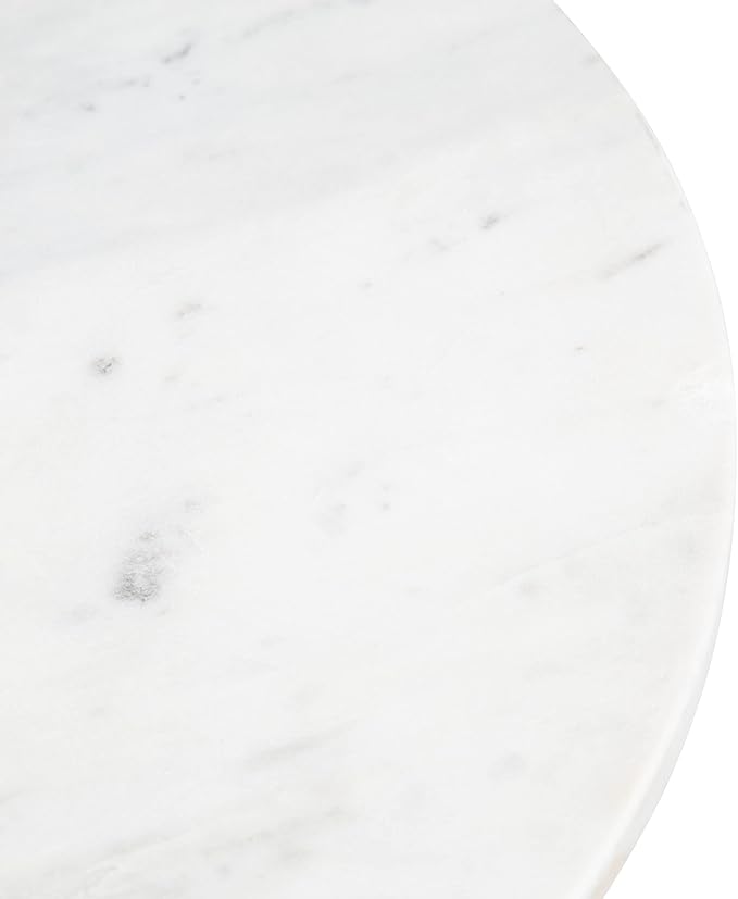 Kate and Laurel Tira Round Side Table, 14 x 14 x 24, White and Gray, Decorative Pedestal Style End Table for Use as a Bedroom Nightstand or Living Room Accent
