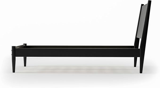 Camaflexi Mid-Century Panel Bed - Twin Size - Black Finish