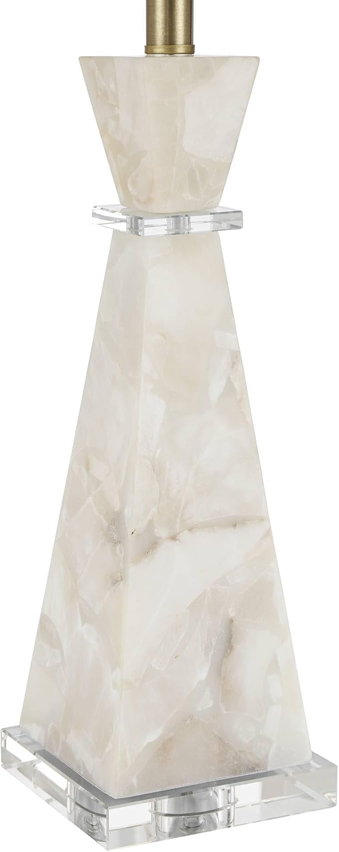 Possini Euro Design Marcy 28" Tall Modern Glam Table Lamp White Finish Alabaster Single Fabric White Shade Living Room Bedroom Bedside Nightstand House Office Home Reading Kitchen Entryway