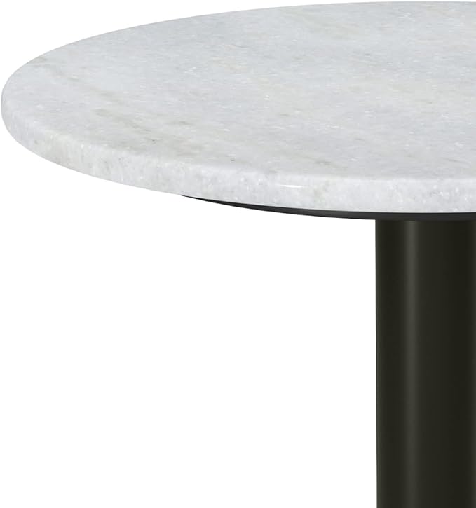 SIMPLIHOME Evans Side Table - 16 inch Wide Modern Metal Frame with White Marble Top in C-Shape Design, Contemporary Slide-Under Accent Stand or End Table for Living Room, Bedroom, or Office