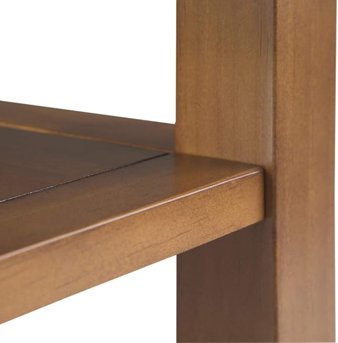 SIMPLIHOME Acadian 14-inch Wide Solid Wood Narrow End Table in Light Golden Brown, Transitional-Style Side Table for Living Room, Bedroom, or Family Room with 2 Open Shelves