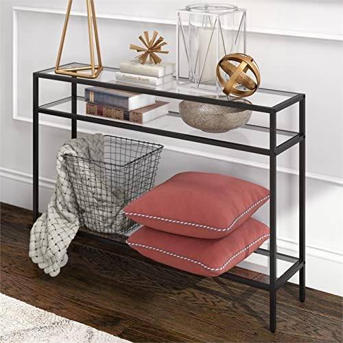 Siviline 42'' Wide Rectangular Console Table in Blackened Bronze
