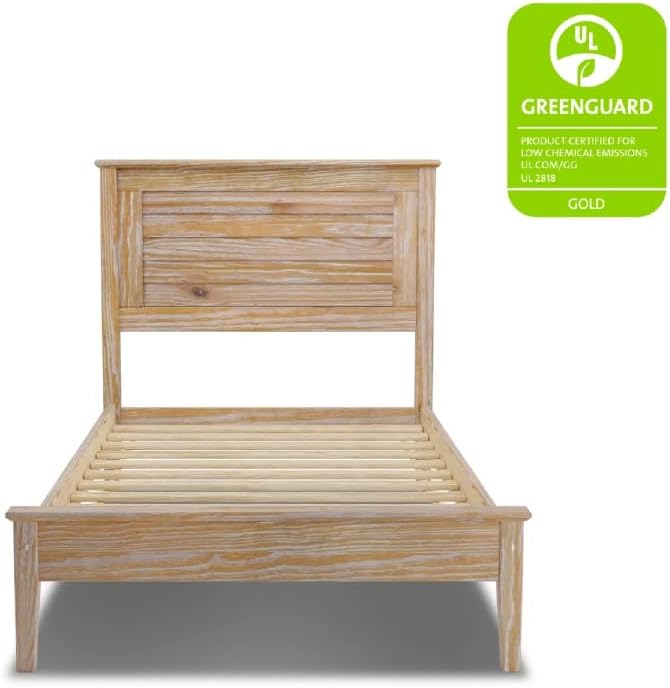 Grain Wood Furniture Greenport Solid Wood Platform Bed, Twin Size, Brushed Driftwood
