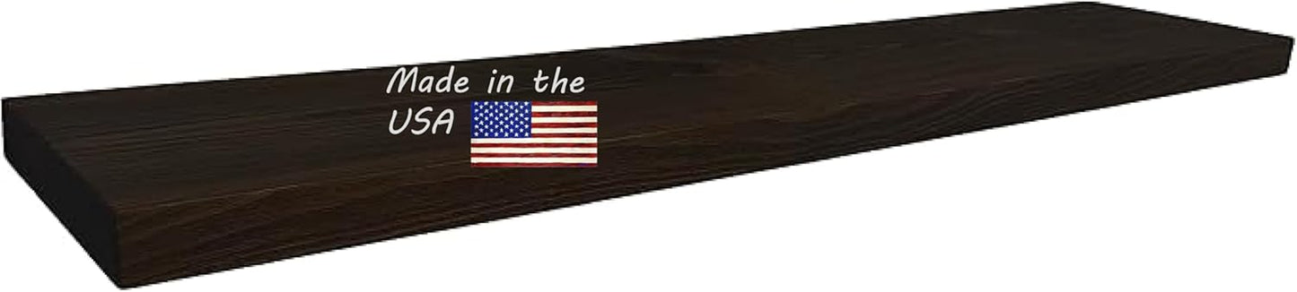 joelsantiques - 72 Inch x 12 Inch Deep - Wooden Floating Shelves for Wall - 72x12x2 in - Made of Natural Wood - Long Heavy Duty Wall Shelves for Bedroom - Perfect for Living Room, Kitchen - Mocha