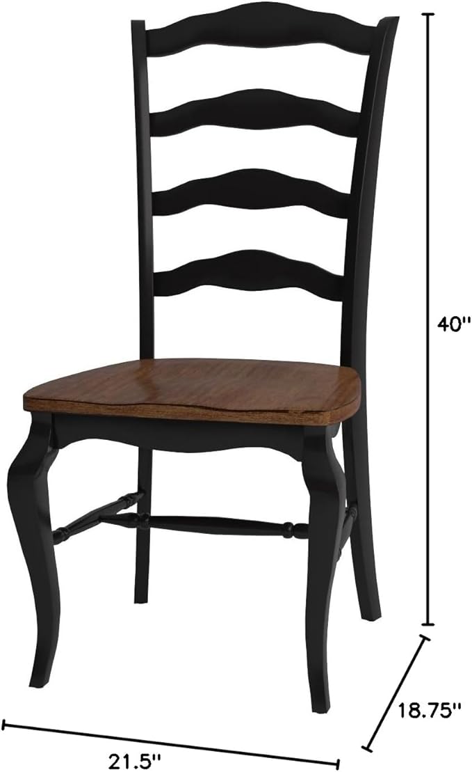 Homestyles French Countryside Black Dining Chairs, Set of 2