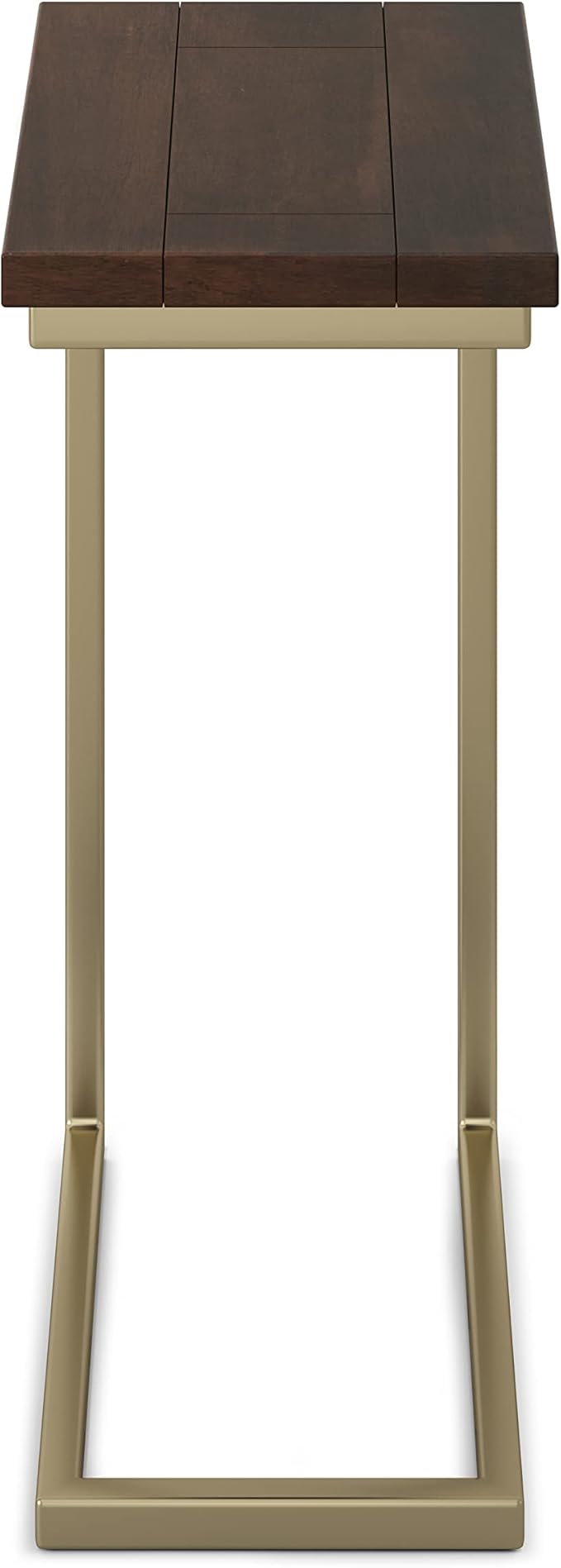 SIMPLIHOME Skyler C-Side Table - 18 inch Wide Solid Mango Wood and Metal Slide-Under Table in Dark Brown, Industrial Accent Table or End Table for Living Room with Open Frame Design, Assembled