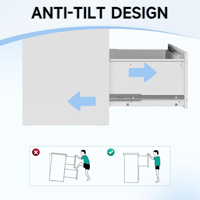 Lateral Filing Cabinet,5 Drawer File Cabinet with Lock,Office Lateral File Cabinets for Legal/Letter A4 Size,Require Assembly, White