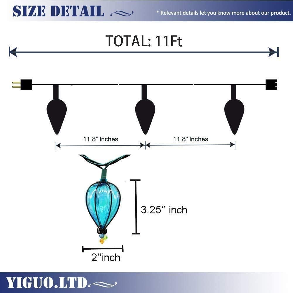 11FT Multicolor String Lights with 10 Bulbs, UL Listed Connectable Waterproof Decorative LED Lights Hanging for Backyard Patio, Indoor/Outdoor for Christmas Wedding Party Festival Lighting