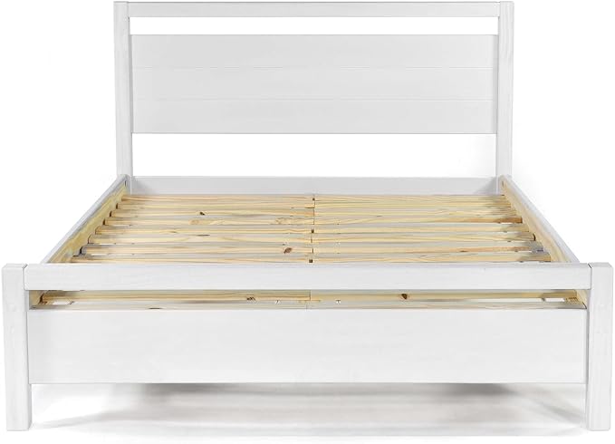 Grain Wood Furniture Loft King Size Solid Wood Bed with a Brushed White Finish