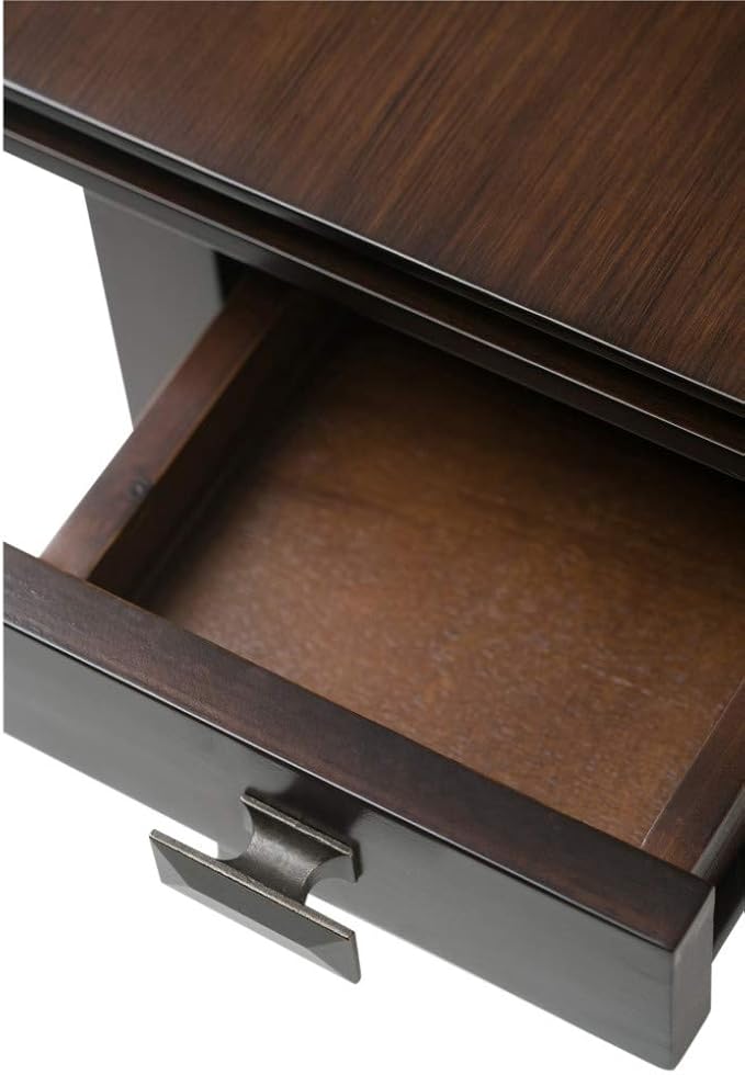 SIMPLIHOME Artisan SOLID WOOD 14 inch Wide Rectangle Transitional Narrow End Side Table in Russet Brown for the Living Room and Bedroom