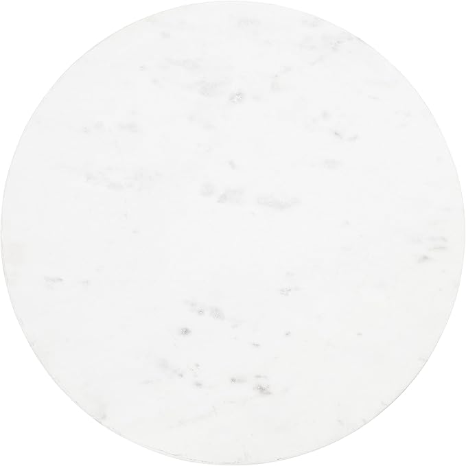 Kate and Laurel Tira Round Side Table, 14 x 14 x 24, White and Bronze, Decorative Pedestal Style End Table for Use as a Bedroom Nightstand or Living Room Accent