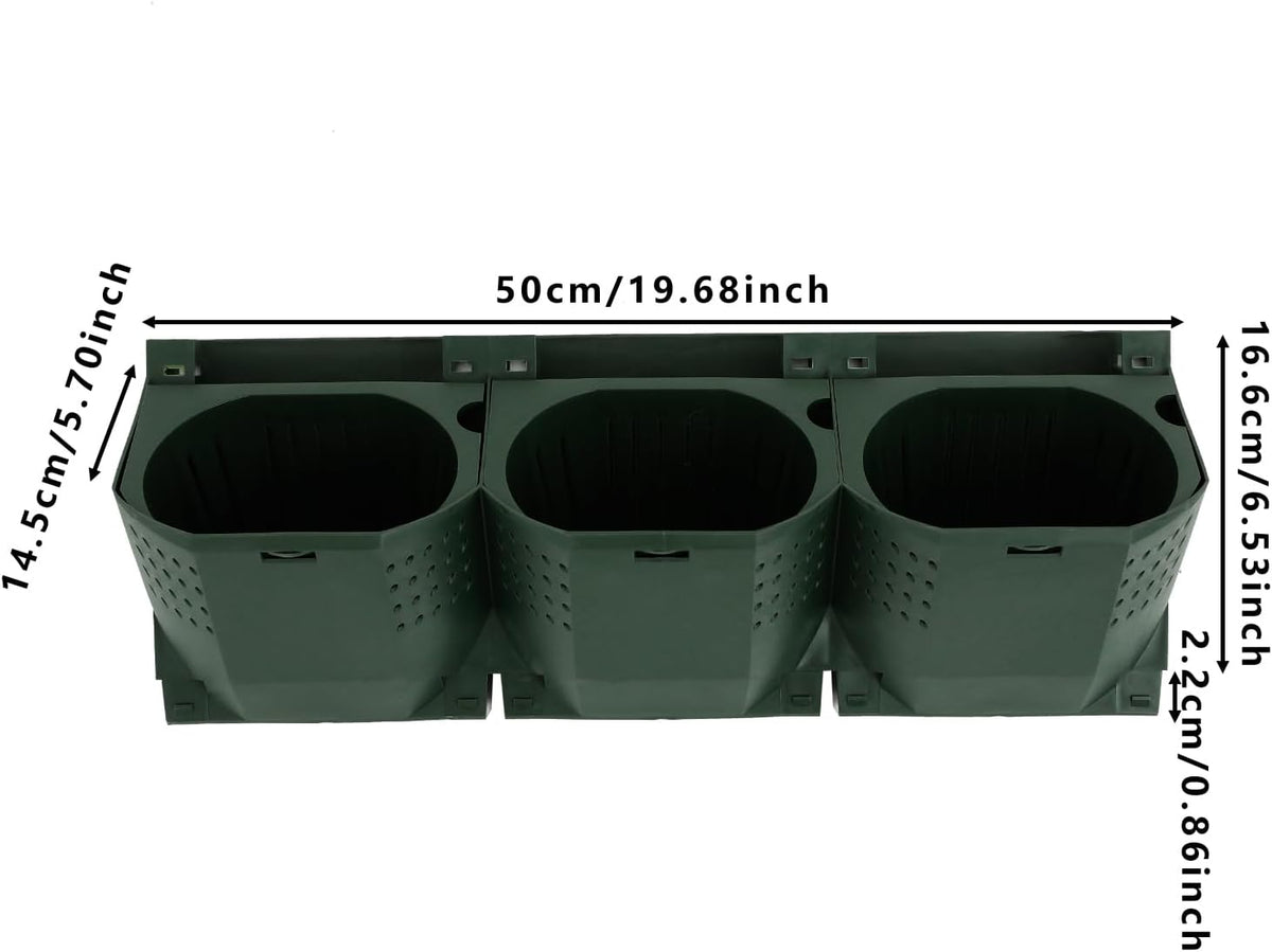 Self Watering Wall Planter | 36 Pots Vertical Garden Planter for Indoor Plants | Wall-Mounted Stackable wall planter | Hanging Plant Flower Pot Holder | 10.56 Fl Oz Each Individual Pot | Army Green