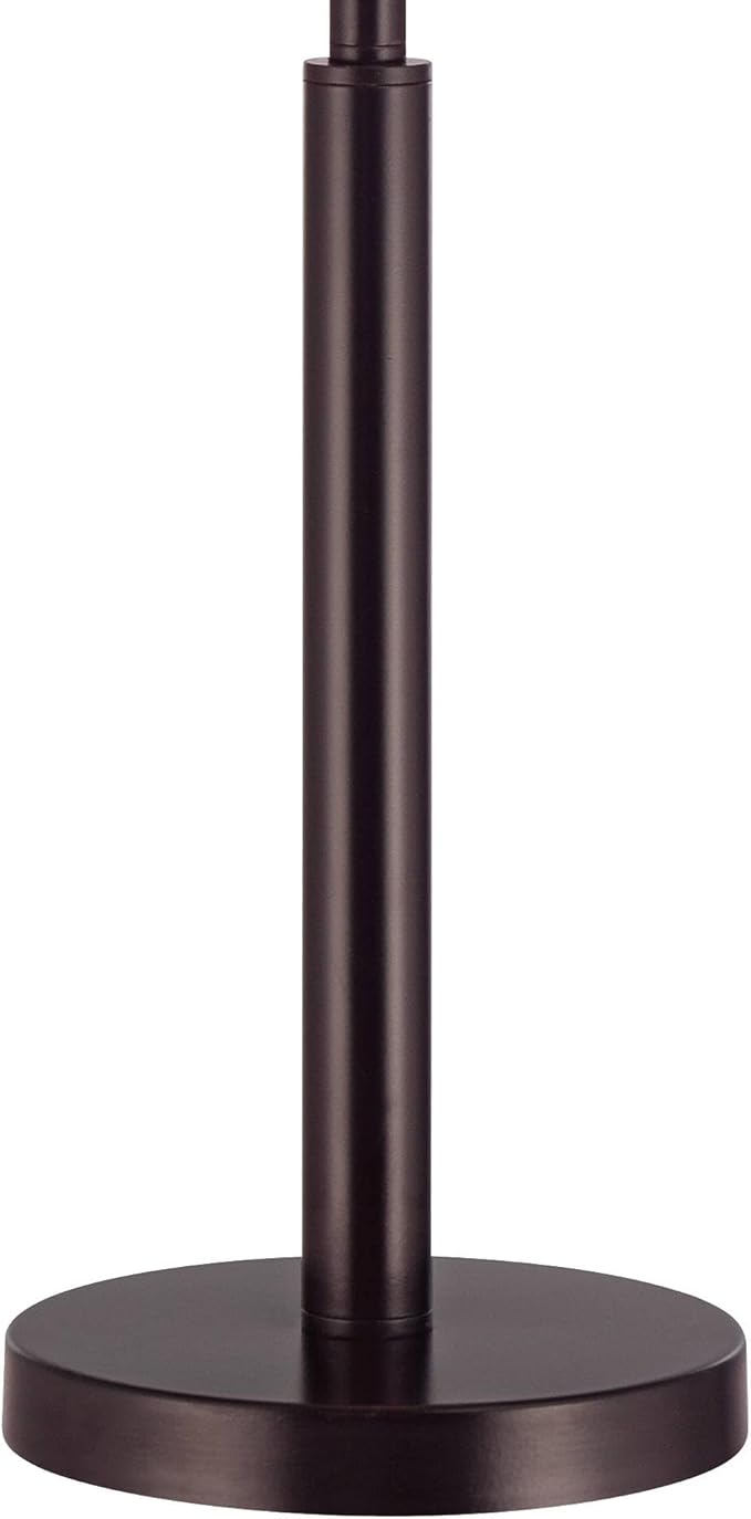 Possini Euro Design Karina 33" Tall Skinny Large Buffet Modern End Table Lamp Pull Chain Brown Bronze Finish Metal Single Navy Blue Shade Living Room Bedroom Bedside Nightstand House Office Family