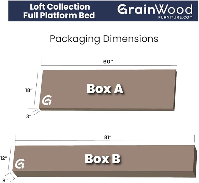 Grain Wood Furniture Loft Full Size Solid Wood Bed, Acacia
