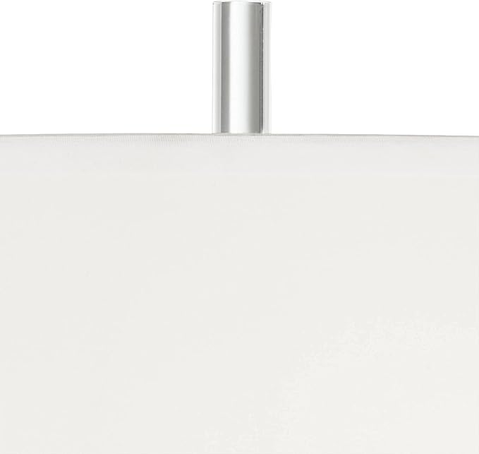 Possini Euro Design Cadence Modern Table Lamp 30" Tall with Round Black Marble Riser Linear Glass Rod White Linen Drum Shade for Bedroom Living Room Nightstand Bedside Night Stand Office Kids Room