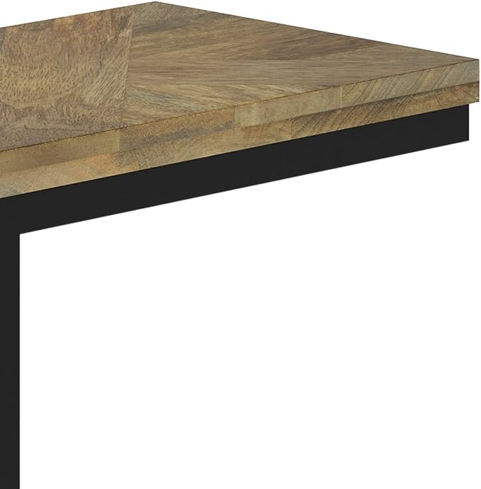 SIMPLIHOME Hayward Modern Industrial 19 inch Wide Metal Side Table in Natural, Fully Assembled for the Living Room and Bedroom