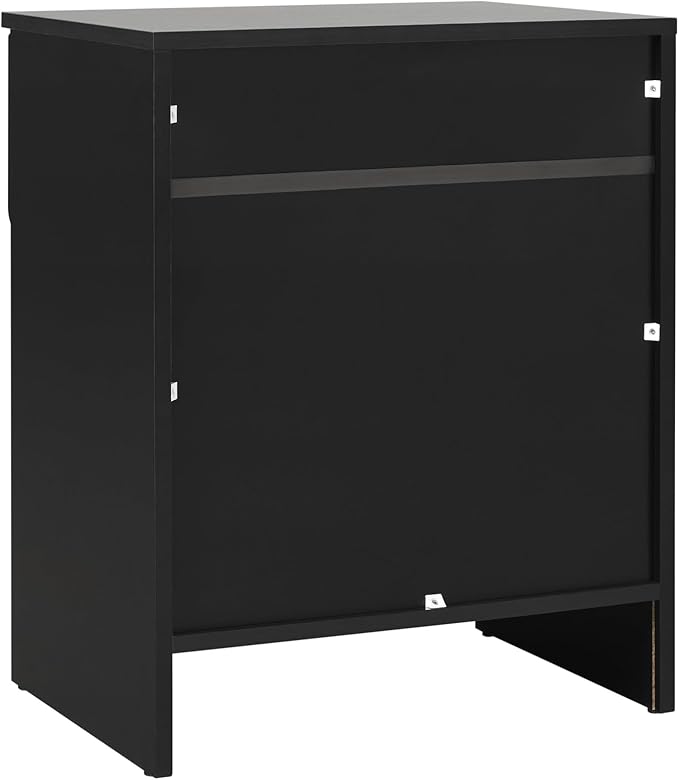Walker Edison Greyer Modern 1-Drawer Simple Nightstand, 20 Inch, Black