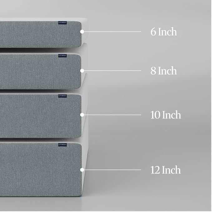 LIFEMENT Basic Twin Graphite Infused Memory Foam Mattress in a Box | Medium Firm Bed, Fiberglass Free, Certified Safe Foam, Cooling Pressure Relief Support, 8 Inch