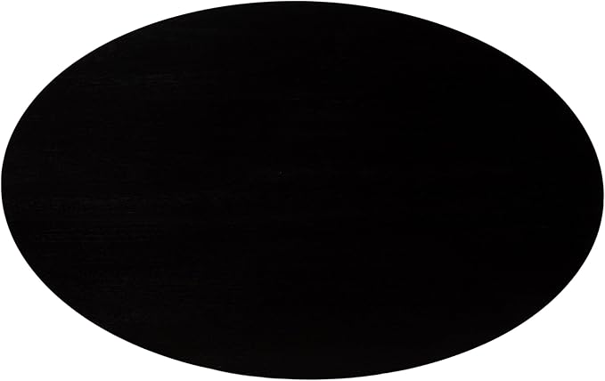 Kate and Laurel Foxford Modern Tiered Oval Coffee Table; 38 x 24 x 18; Black; Transitional Two-Tier Living Room Table with Storage and Resilient Wood Construction