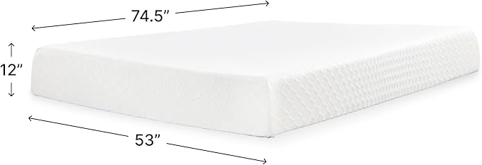 Signature Design by Ashley Chime Memory Foam 12" Full Mattress with Thick Memory and Support Foam for Pressure Relief, Fiberglass Free, Mattress In A Box