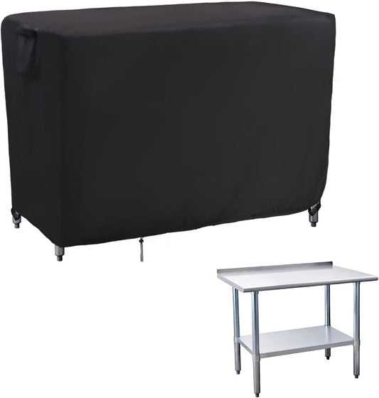 Kingling Outdoor Prep Table Covers, Waterproof Stainless Steel Table Cover Metal Table Cover Protection for Patio Kitchen Prep/Work Tables - 60''L x 30''W x 34''H