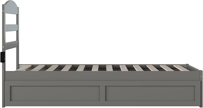 AFI, Warren Twin Platform Bed with Twin Trundle, Grey