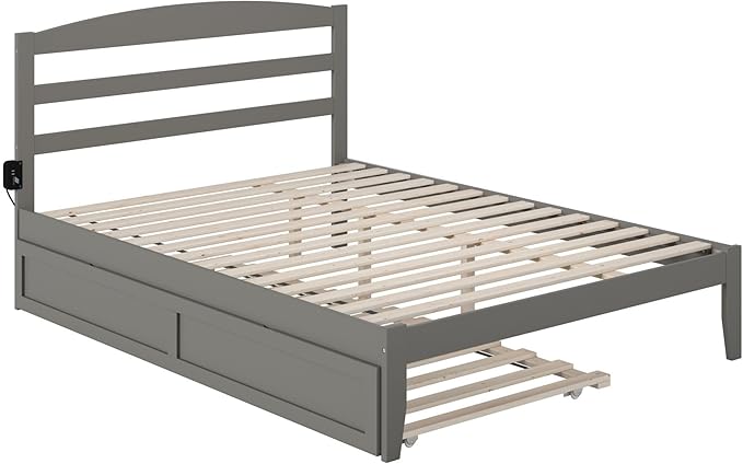 AFI, Warren Queen Platform Bed with Twin XL Trundle, Grey