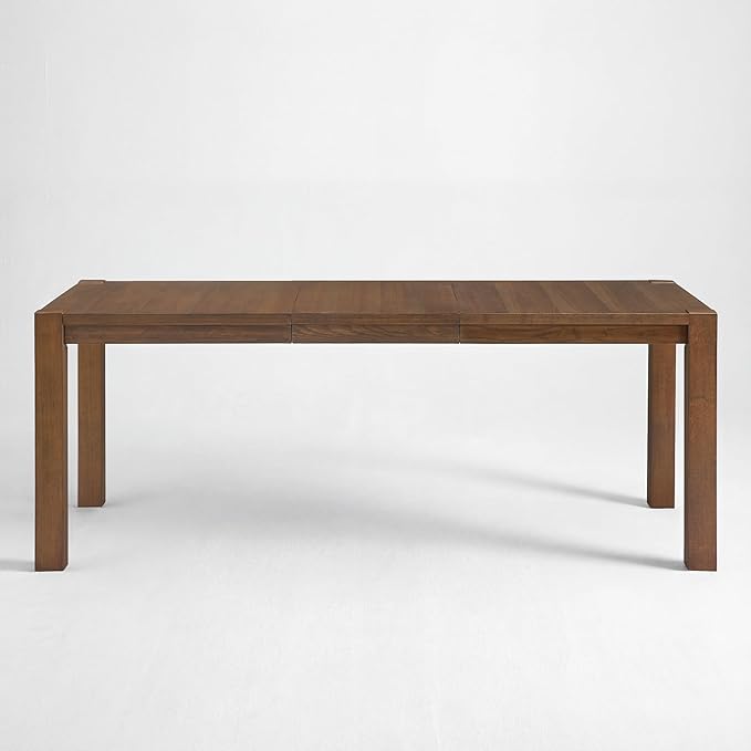 60"-80" Extendable Dining Table, Modern Rectangular Wood Kitchen Table, Farmhouse Expandable Dinner Table, Traditional Large Extension Meeting Desk for Dining Room, Living Room, Walnut
