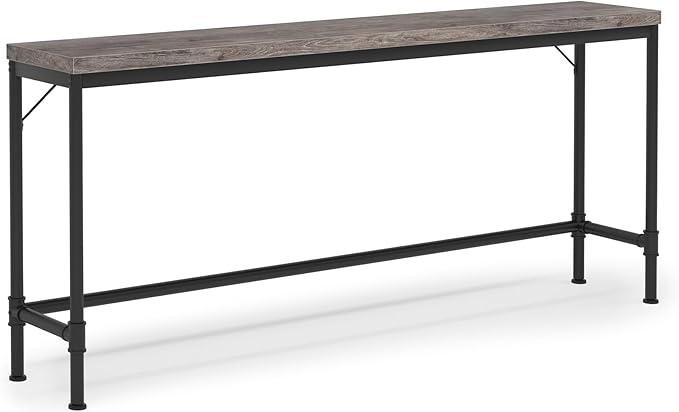 Tribesigns 70.9 Inch Extra Long Console Table for Entryway, Narrow Long Sofa Table Behind Couch, Rustic Grey Hallway Table Industrial Height Bar Table for Living Room