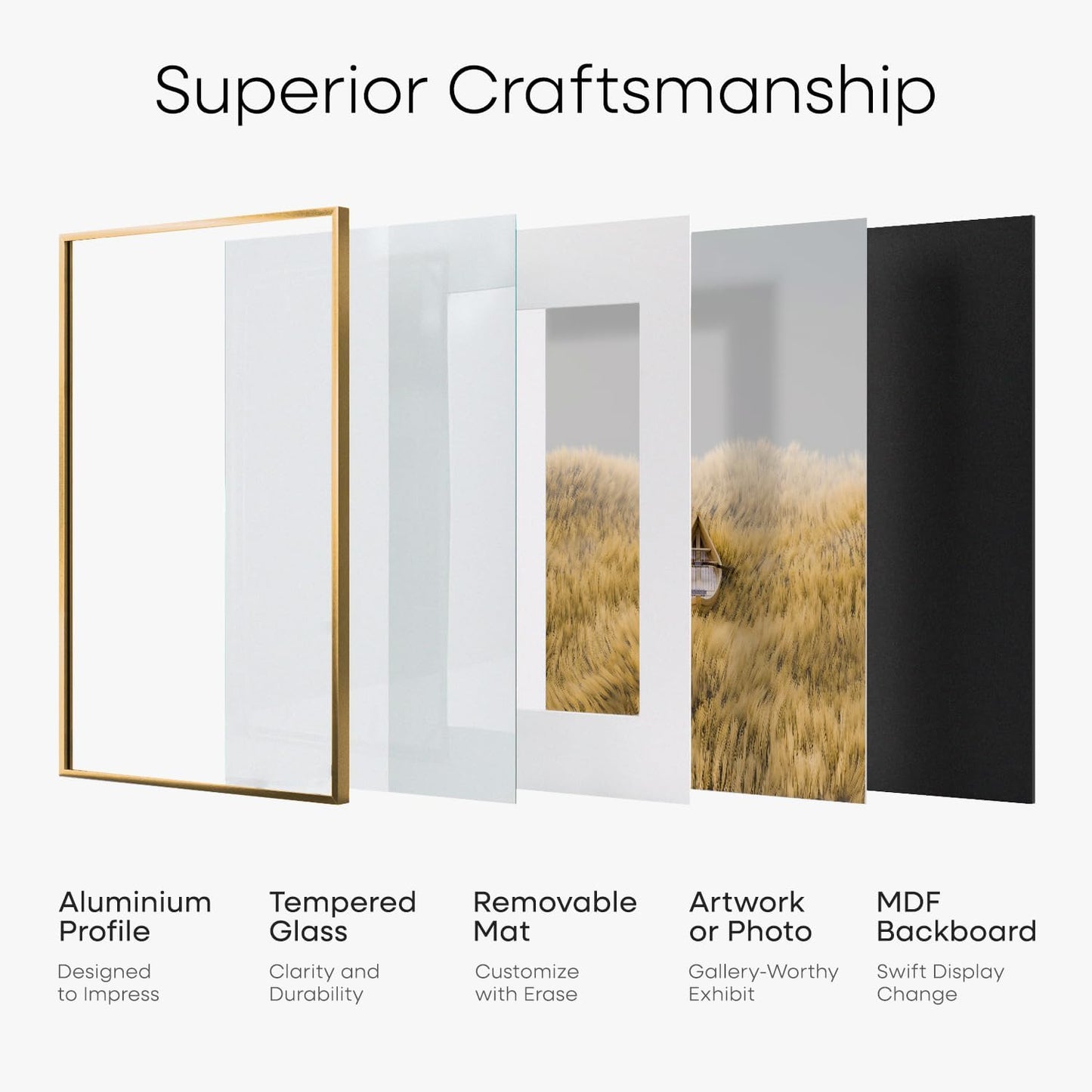 Homeforia 12x12 Picture Frame Bronze, High End Metal 12 x 12 Square Poster Frame with Mat 10 x 10 Photo, 12x12 Brass Frame Matted to 10x10 Print, 12by12 Thin Frames, Tempered Glass, Wall Kit, Set of 1