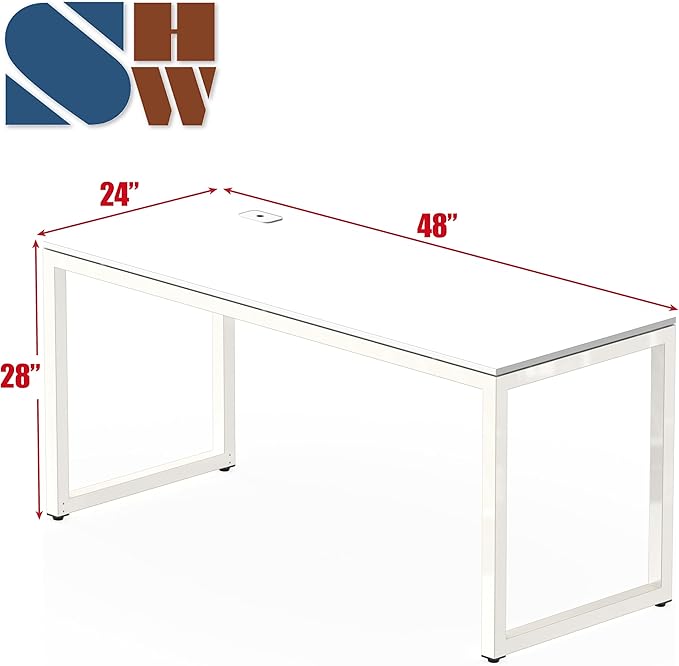 SHW 48-Inch Commercial-Grade Office Computer Desk, White