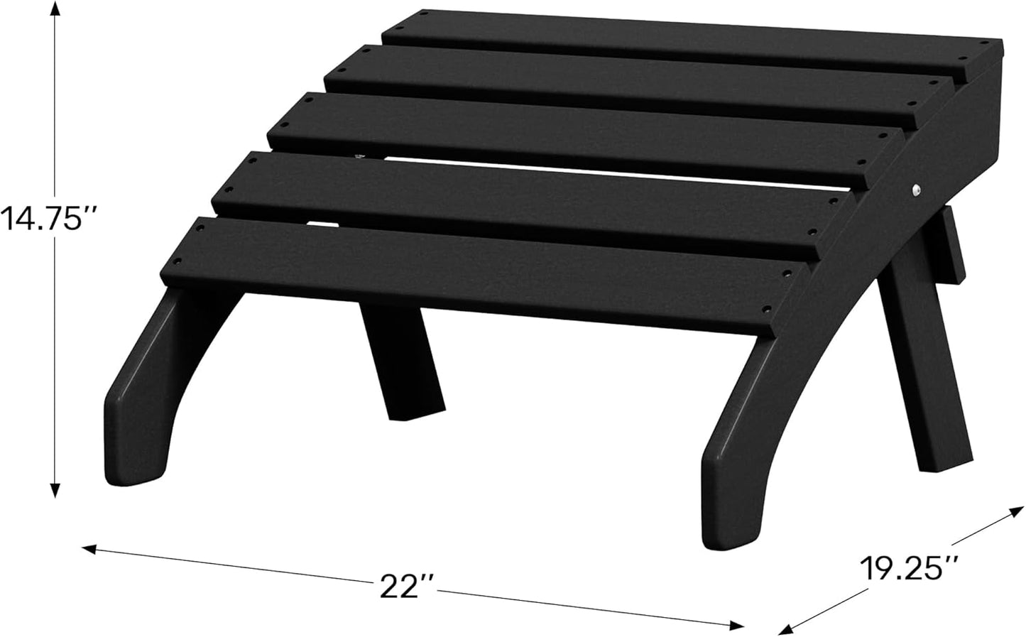 WestinTrends Dylan Outdoor Patio HDPE Adirondack Ottoman Footrest, Gray