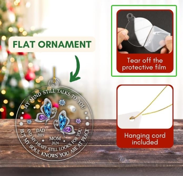Family Charm Personalized 3D Inflated Effect Acrylic Ornament, Custom up to 10 Names, Ideal for Family, Friends, and Loved Ones