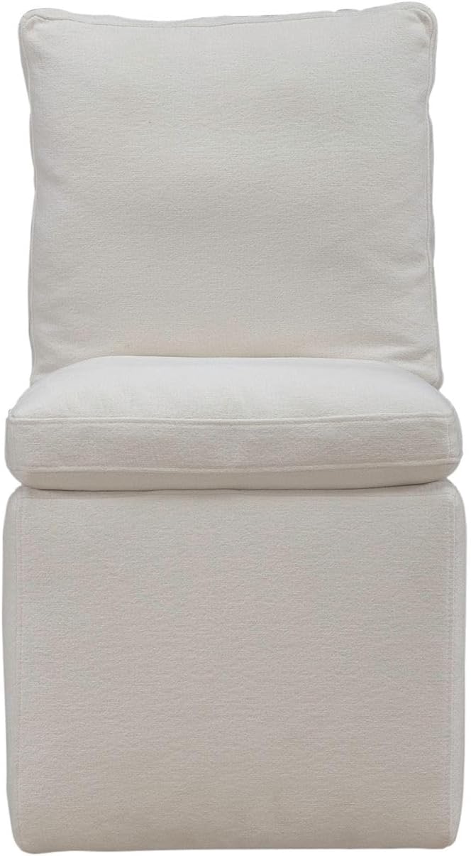 Liberty Furniture Accent Dining Chairs with Castors - Squared Back - Ivory Upholstry - Set of Four