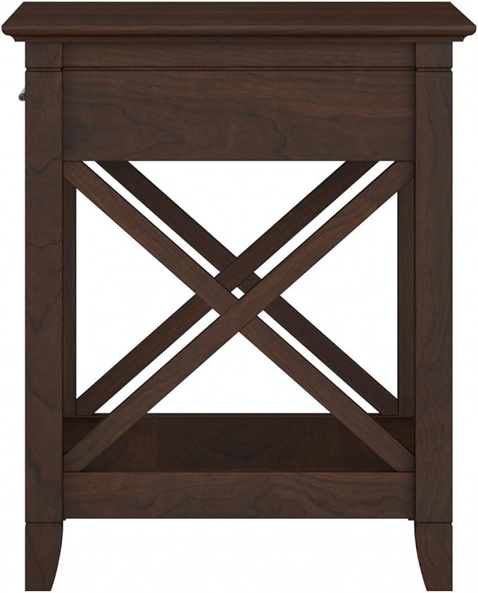 Bush Furniture Key West Nightstand with Drawer, Bing Cherry