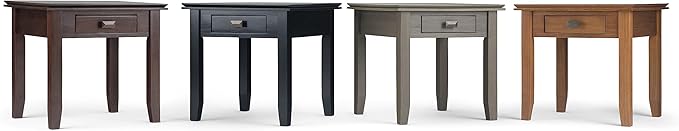 SIMPLIHOME Artisan SOLID WOOD 21 inch Wide Square Transitional End Side Table in Honey Brown for the Living Room and Bedroom