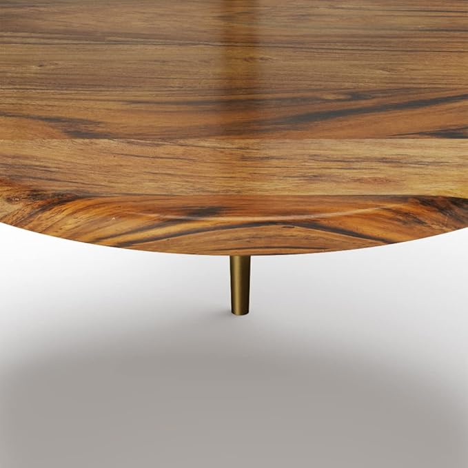 SIMPLIHOME Wagner SOLID ACACIA WOOD 18 inch Wide Round Mid Century Marble & Wood Side Table in White/Natural for the Living Room and Bedroom