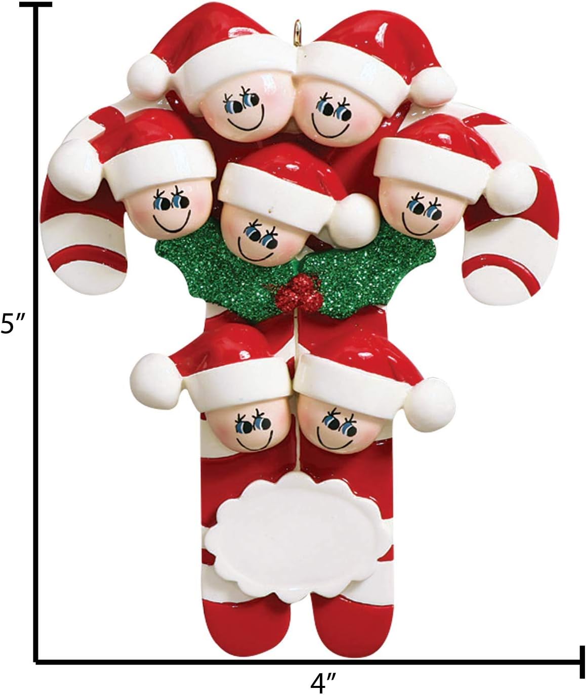 Candy Cane Family of 7 Ornament 2025 Personalized Family Christmas Ornaments 2025 | Holiday Keepsake Holly Berries Personalized Tree Ornaments for Grandchildren, Siblings & Grandkids of Seven Ornament