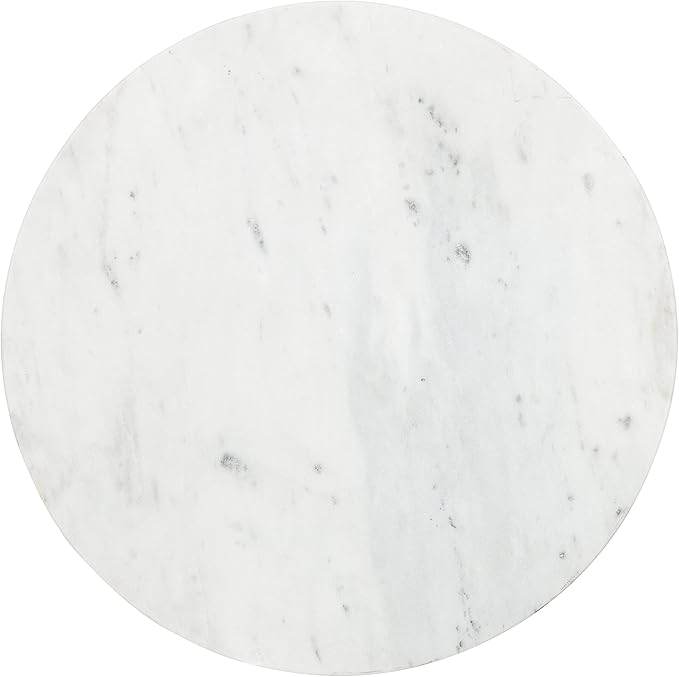 Kate and Laurel Tira Round Side Table, 14 x 14 x 24, White and Gray, Decorative Pedestal Style End Table for Use as a Bedroom Nightstand or Living Room Accent