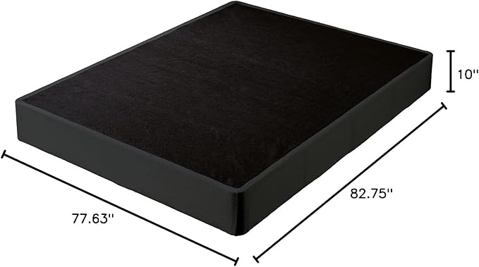 Signature Design by Ashley 10" Mattress Box Spring with Metal Foundation, Sturdy and Durable, Ready to Assemble, Parts and Tools Included, Cal King, Removable Black Fabric Cover